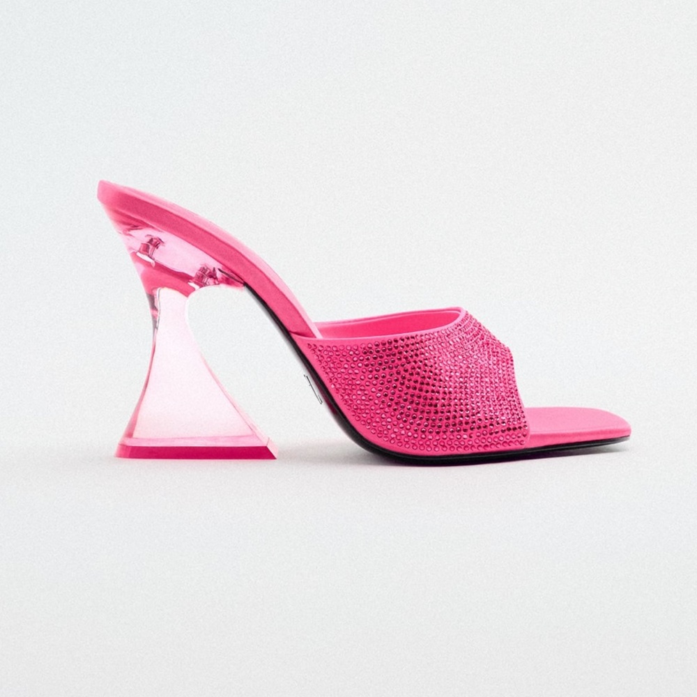 Zara HEELED METHACRYLATE SANDALS